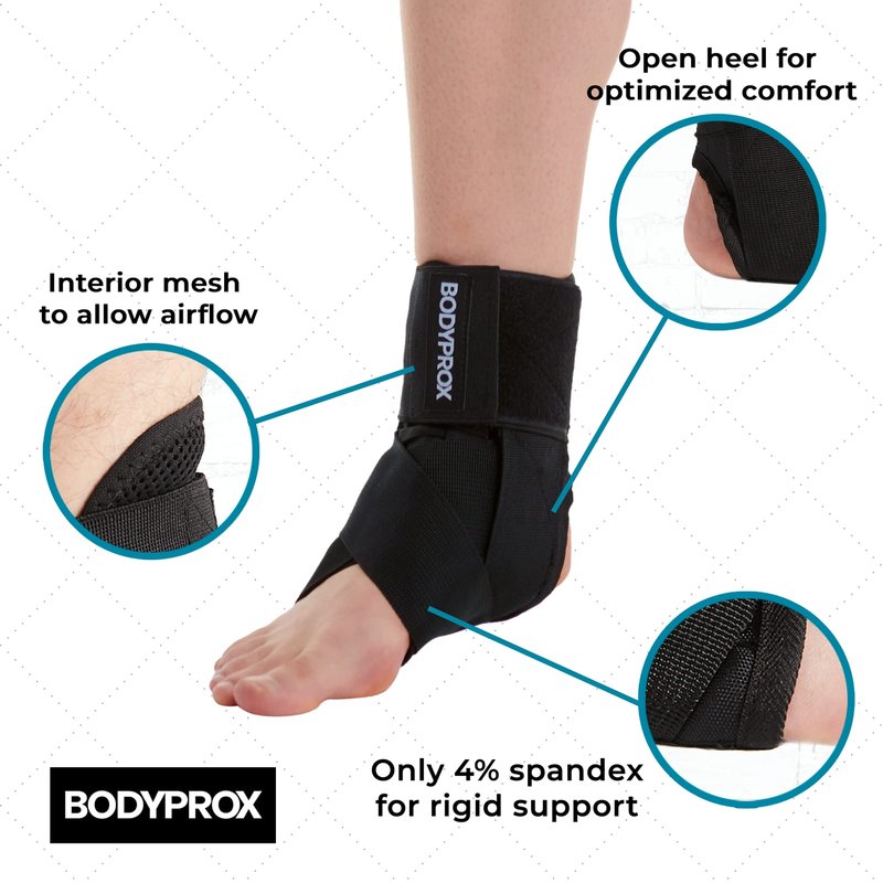 Bodyprox Ankle Brace for Women and Men, Lace Up Ankle Support Brace Stabilizer For Sprained Ankle (Medium)
