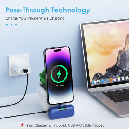 Small Portable Charger for iPhone,Upgraded 5000mAh PD Fast Charging Power Bank,Mini Battery Pack Backup Charger Compatible with iPhone 14/14 Pro Max/13/13 Pro/12 Pro/11/XS/XR/X/8/7/6 etc-Black