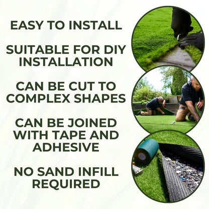 35mm Artificial Grass Natural and Realistic Looking Fake Lawn Astro Turf - 1m, 1.5m, 2m, 3m & 4m Widths - 1m x 2m