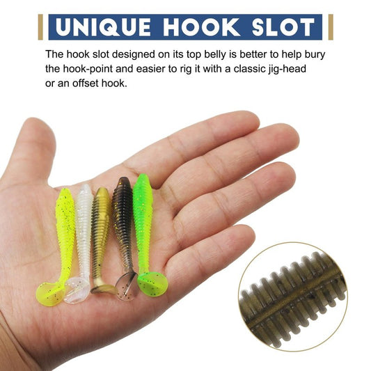 Swimbaits Paddle 50PCS, 2.55 Inchs Paddle Tail, Soft Lure for Trout Crappie Bass, Durable Plastic Bait Swimmer for Saltwater/Freshwater, Fishing Lover's Gift