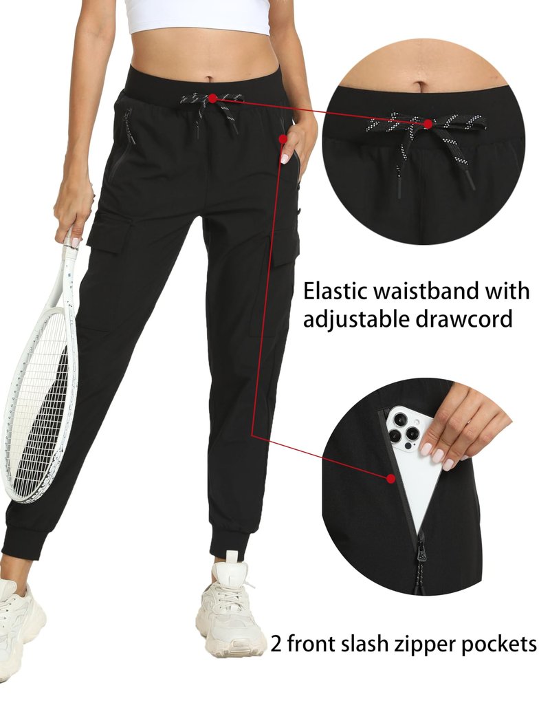 zsenoxaxi Women's Joggers Cargo Pants Lightweight Quick Dry Hiking Running Pants for Athletic Casual & Outdoor