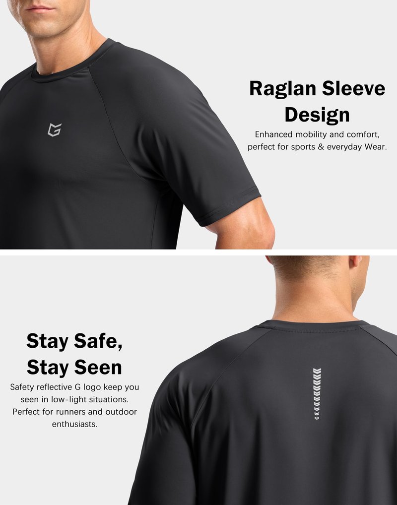 G Gradual Men's Athletic Workout T-Shirts Moisture Wicking Cooling Running Shirts Short Sleeve Performance Tee for Gym Tennis(Dark Grey,M)