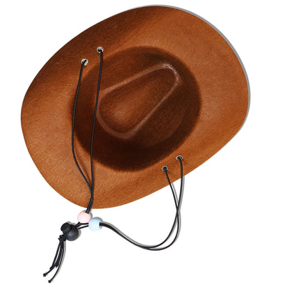 GOYOSWA Dog Halloween Costumes, Dog Cowboy Costume Halloween Pet Cowboy Hat Bandana Scarf for Small Medium Large Dogs Pets (Brown Hat & Red Bandana, Large)