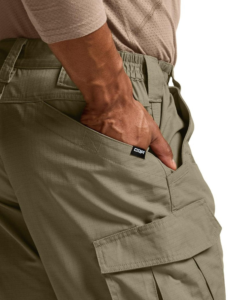 CQR Men's Tactical Pants, Water Resistant Ripstop Cargo Pants, Lightweight EDC Work Hiking Pants, Outdoor Apparel, Raider Mag Pocket Soil Green, 36W x 32L
