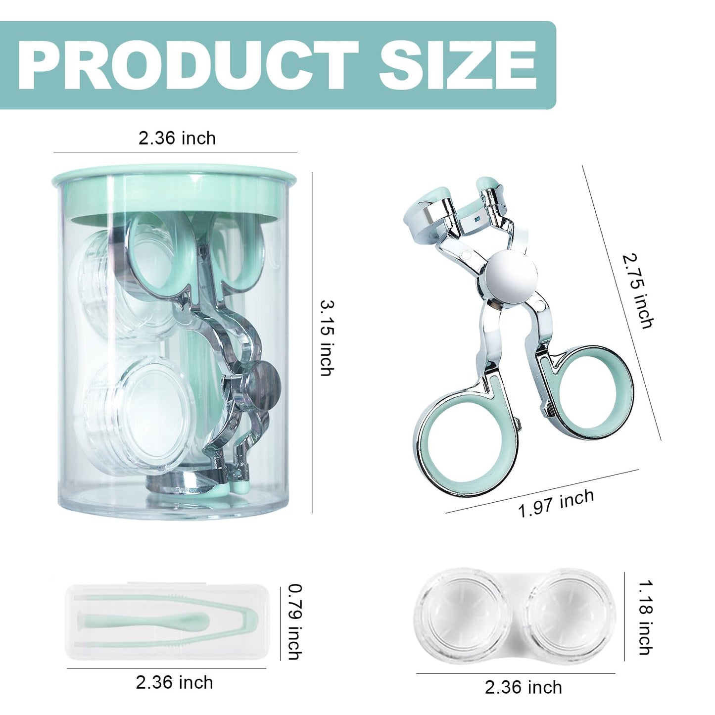MUNLIT Contact Lens Applicator Tool — Eye Contact Removal Tweezers, Scleral Lens Inserter, Contact Lens Case, Contact Lens Eyelid Wearingtool for Travel