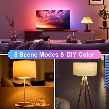 Fitop WiFi Smart Bulb E27, LED Bulb Dimmable Warm White Light and RGB Colour Changing Light, 9W 806LM Compatible with Alexa/Google Home, Voice Control, No Hub Required 2 Pack