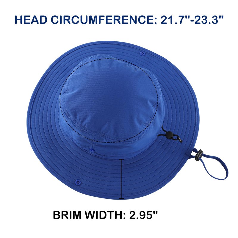 Connectyle UPF 50+ Fishing Hat for Men and Women UV Protection Boonie Hat Breathable Cowboy Hat Summer Travel Hat Royal Blue