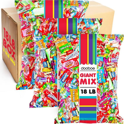 Dooboe Bulk Candy - Wholesale Big Bulk Candies - Halloween Individually Wrapped Candies - Schools, Offices, Teachers Rewards, Claw Machine (18 Pounds)