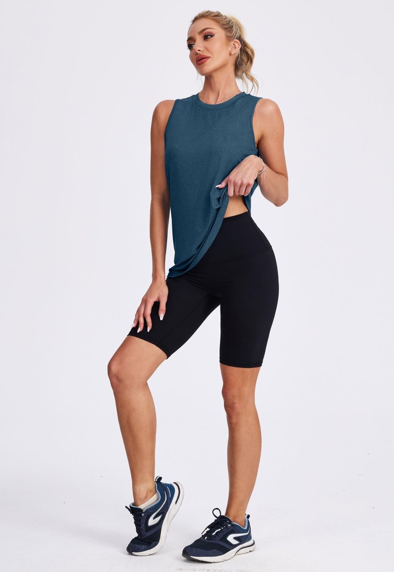 Womens Tops Workout Tank Tops for Women Sleeveless Running Shirts Activewear Gym Yoga Tops Dark Blue M