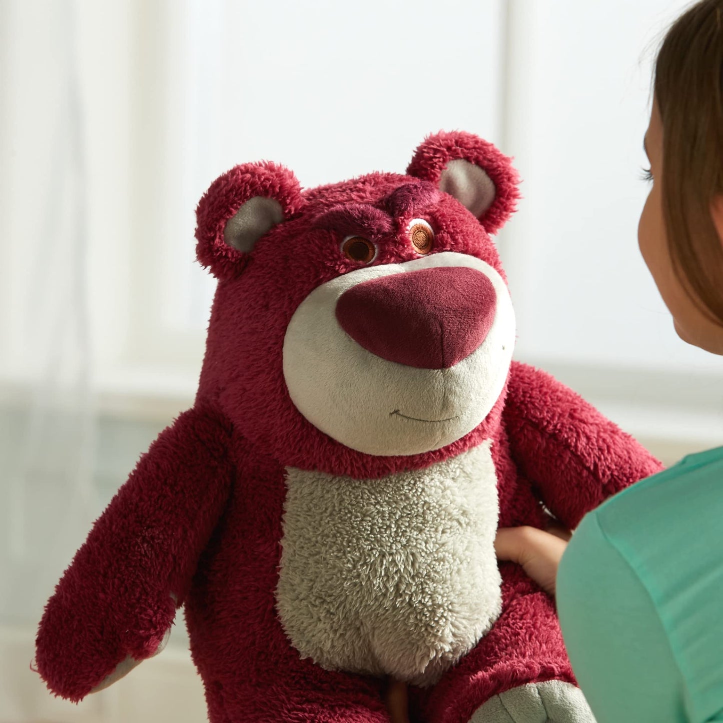 Disney Store Official Lotso Huggin' Bear Soft Toy, Toy Story, 32cm/12”, Strawberry Scented Pink Teddy, Plush Cuddly Character, Villain with Embroidered Details and Soft Finish