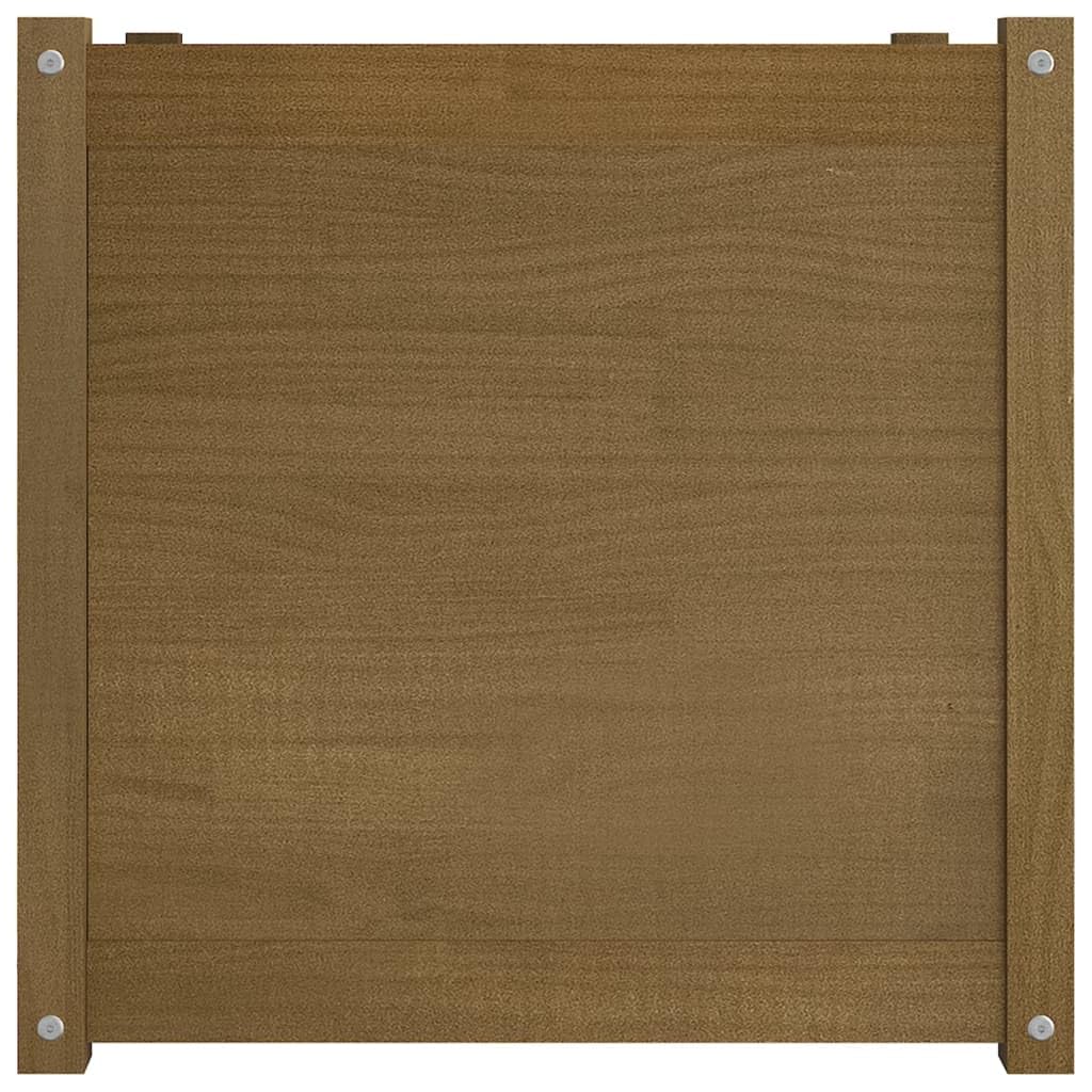 KPOUTRFG Solid Pine Wood Planters for Balcony Large Square Planters for Herbs and Vegetables Minimalist Style Outdoor Set of 1 Honey Brown