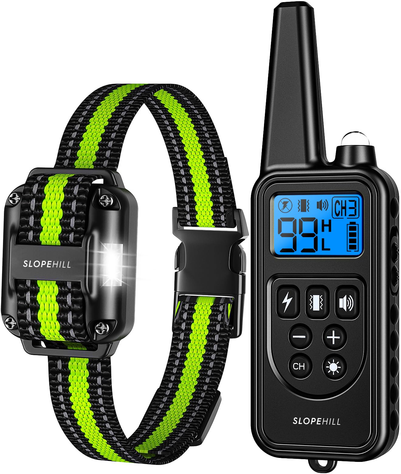 Dog Training Collar with 7 Training Modes, 2600Ft Remote Electronic Dog Shock Collar, Electric Shock Collar for Small Medium Large Dogs (Green)