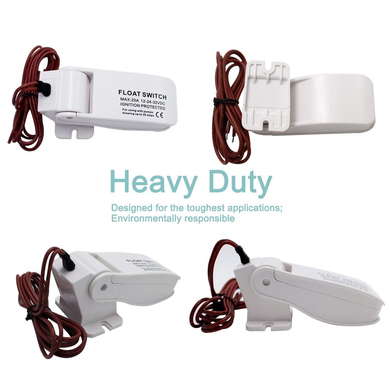 Sanuke Bilge Pump for Boat 12V 1500GPH Submersible Marine Pump for Portable Boat Accessories，Low Noise Electric with float switch