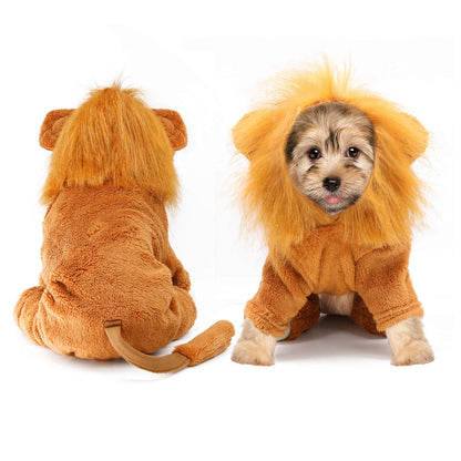Rypet Dog Lion Costume Pet Clothes for Halloween Party Simulation Lion Pets Outfits Cosplay Dress up Clothes Pet Lions Hoodie Cat Costume for Party