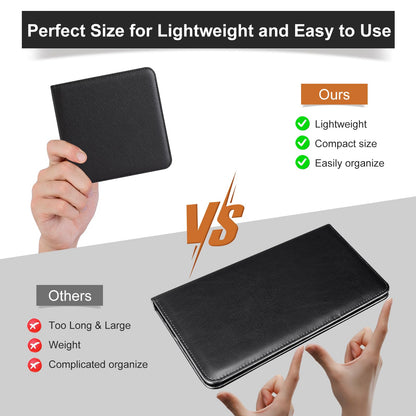 CoBak Car Registration and Insurance Holder - Men and Women Small Lightweight Vehicle Glove Box Car Organizer, Auto Truck Comparment Accessories Case for Essential Document, Driver License (Black)