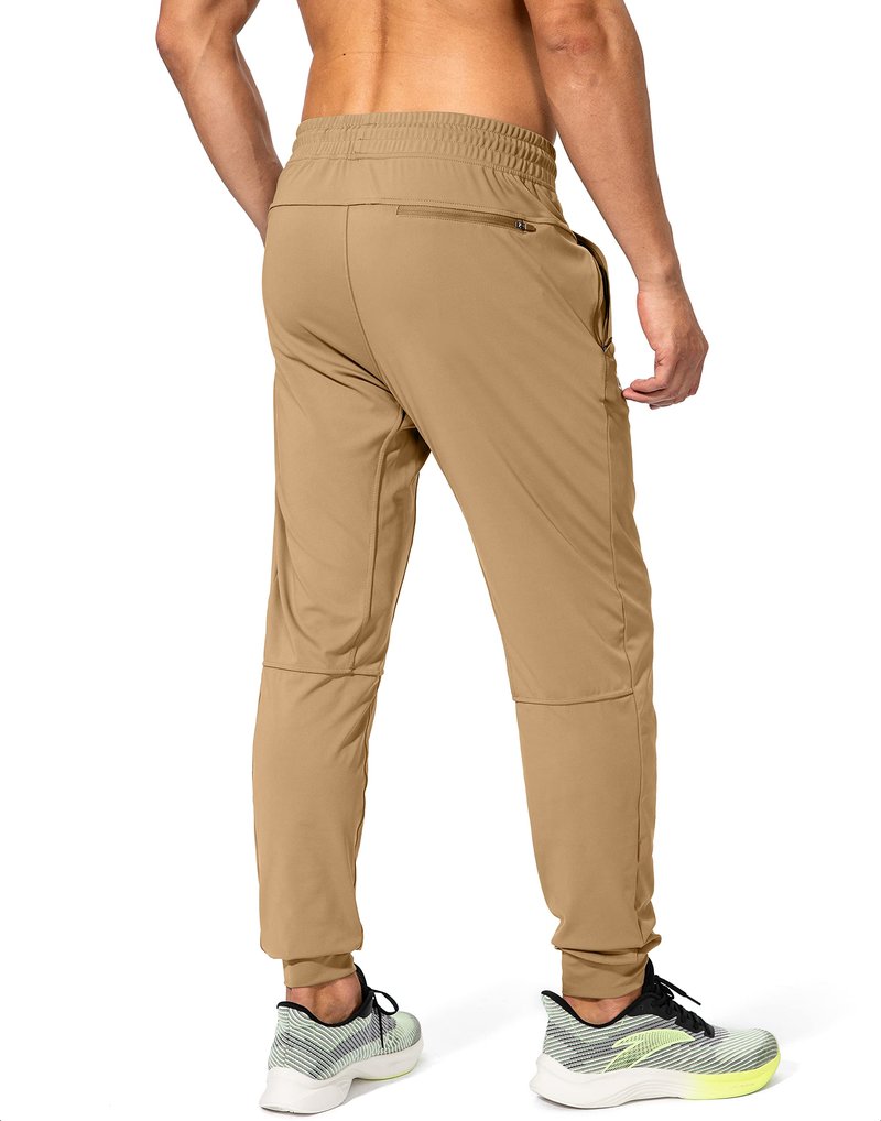 G Gradual Men's Sweatpants with Zipper Pockets Athletic Pants Traning Track Pants Joggers for Men Soccer, Running, Workout(Dark Khaki,M)