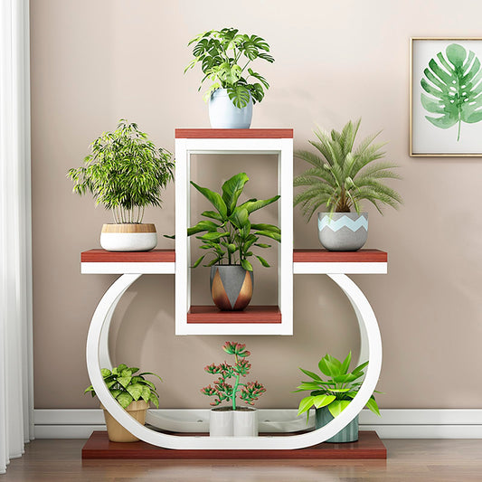 DJVHSRI 4-Tier Iron Flower Stand - Heart-Shaped Indoor Plant Display Rack Corner Storage for Garden Balcony and Courtyard - Stylish Metal Flower Pot Holder,8