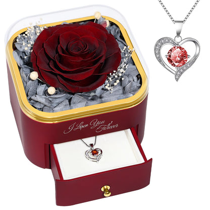 Beferr Valentines Day Gifts for Her Preserved Real Rose with Necklace Eternal Roses Forever Flowers for Delivery Prime Mothers Anniversary Birthday Gifts for Women Mom Grandma Wife Daughter Girlfriend