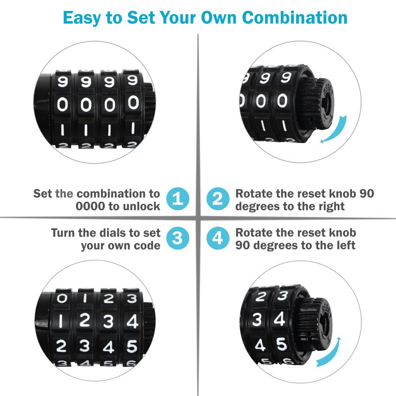 Lumintrail Combination Bike Lock Cable for Bike Accessories - 10ft Bike Locks Heavy Duty Anti Theft with Combinations - Bike Cable Lock Combination with Mounting Bracket (1 Pack, Black)