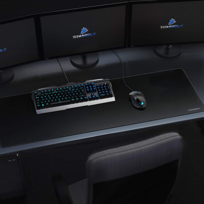 TITANWOLF - Extra Large Gaming Mouse Mat 1200x400mm Oversize - XXL Mouse Pad - Desk Pad XXXL Extended – Mice Mat Pad For Precision and Speed - Non-Slip Rubber Base – For Mouse and Keyboard - Black