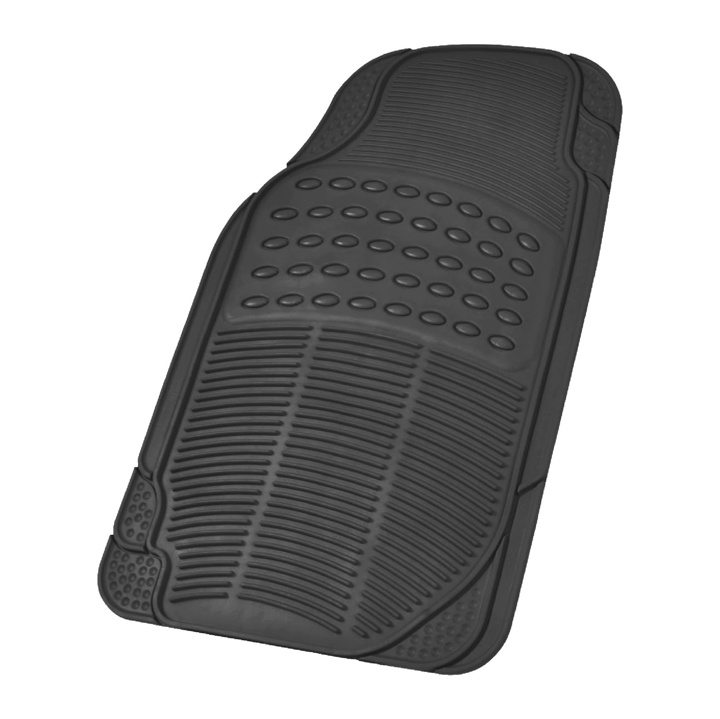 BDK Floor Mats, 4-Piece All-Weather Car Mat with Universal Fit Design, Durable Rubber Car Floor Mats with Capture Ridges, Waterproof for Cars Trucks SUV (Black)