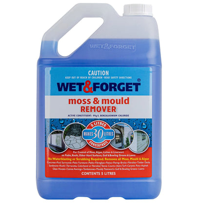 Wet & Forget Mould, Lichen & Algae Remover, Outdoor Patio Cleaner, Black Spot Remover, Bleach Free, 5L