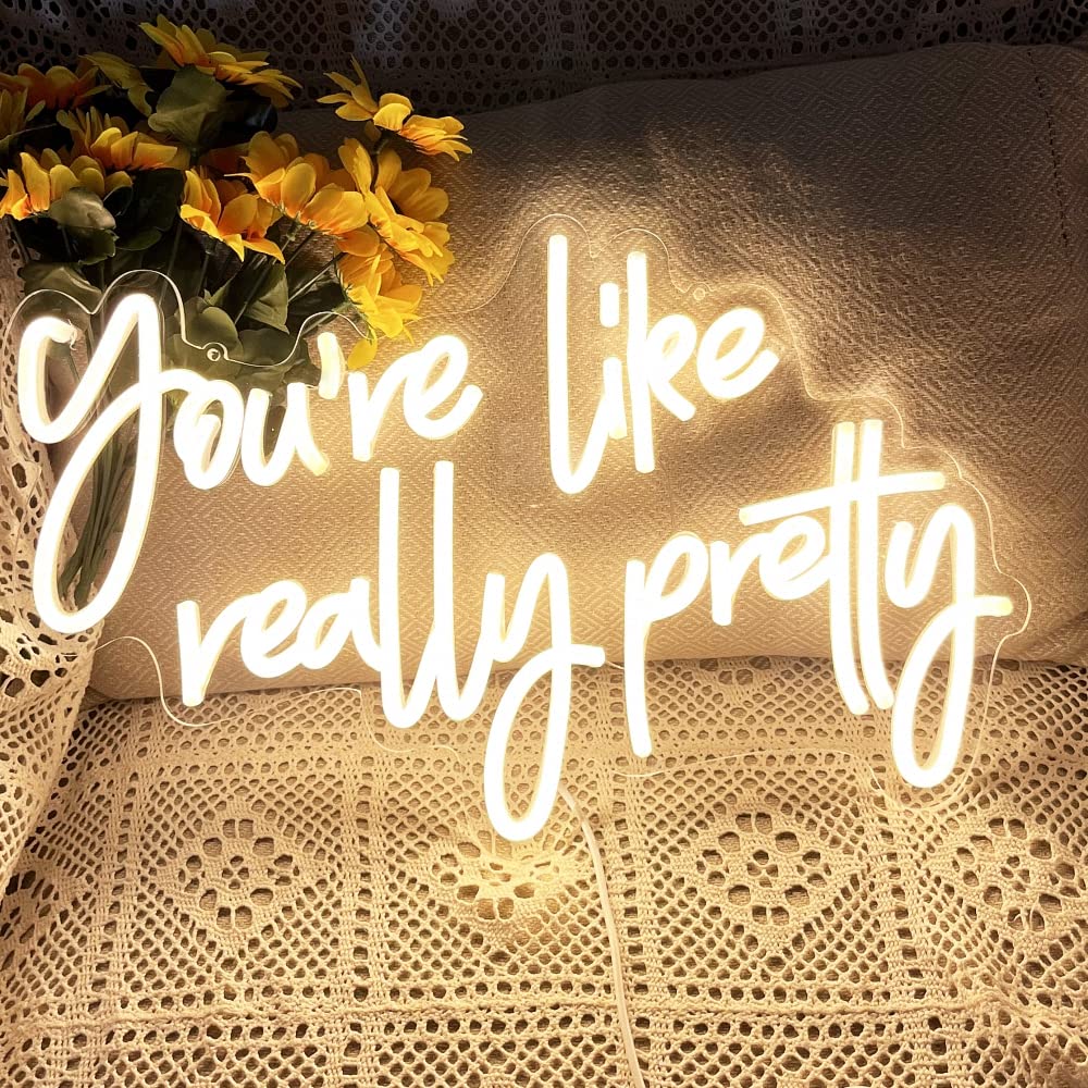 Hello Gorgeous Neon Sign Hello Beautiful Pink LED Neon Lights for Home Wedding Birthday Backdrop Bacelorette Party Wth Dimmable Switch(5V,16.5X10.6inches)