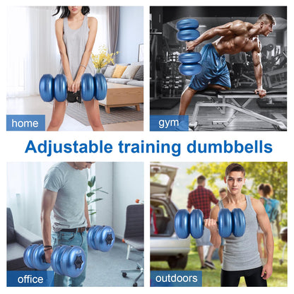Water Filled Dumbbells Set - Water Filled Weights - Portable Travel Weights - Weights Adjustable Dumbbells - Portable Fitness Equipment - Strength Training - Fitness and Shaping