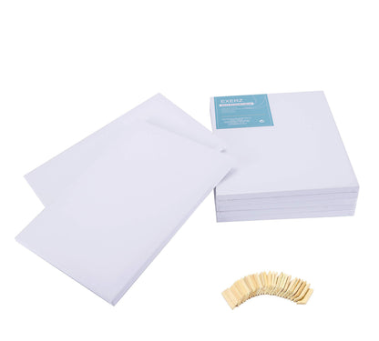 Exerz 30x40cm Pre-Stretched Canvas 5pk, 1.7cm A3 Framed Artist Canvas Blank, 280GSM 100% Cotton/Triple Primed/Acid Free/Medium Grain - Acrylic & Oil
