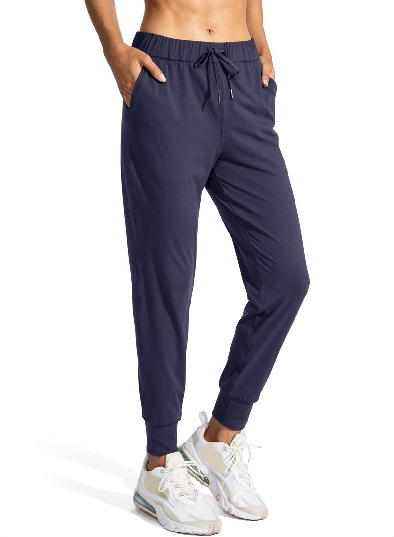 SANTINY Women's Joggers Pants Pockets Drawstring Running Sweatpants for Women Lounge Workout Jogging(Navy_M)