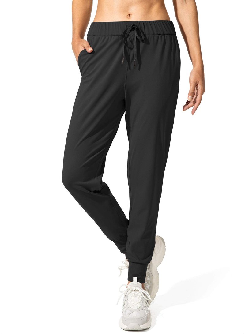 SANTINY Women's Joggers Pants Pockets Drawstring Running Sweatpants for Women Lounge Workout Jogging(Black_XXL)