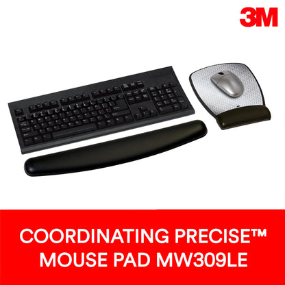 3M Gel Wrist Rest, Black Leatherette, 18 Inch Length, Antimicrobial Product Protection (WR309LE)