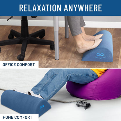 Everlasting Comfort Foot Rest Under Desk – Comfortable Memory Foam Footrest for Office & Home, Washable Cover, Non Slip Base, Adjustable Rocking Leg Rest, Gaming Desk Accessories