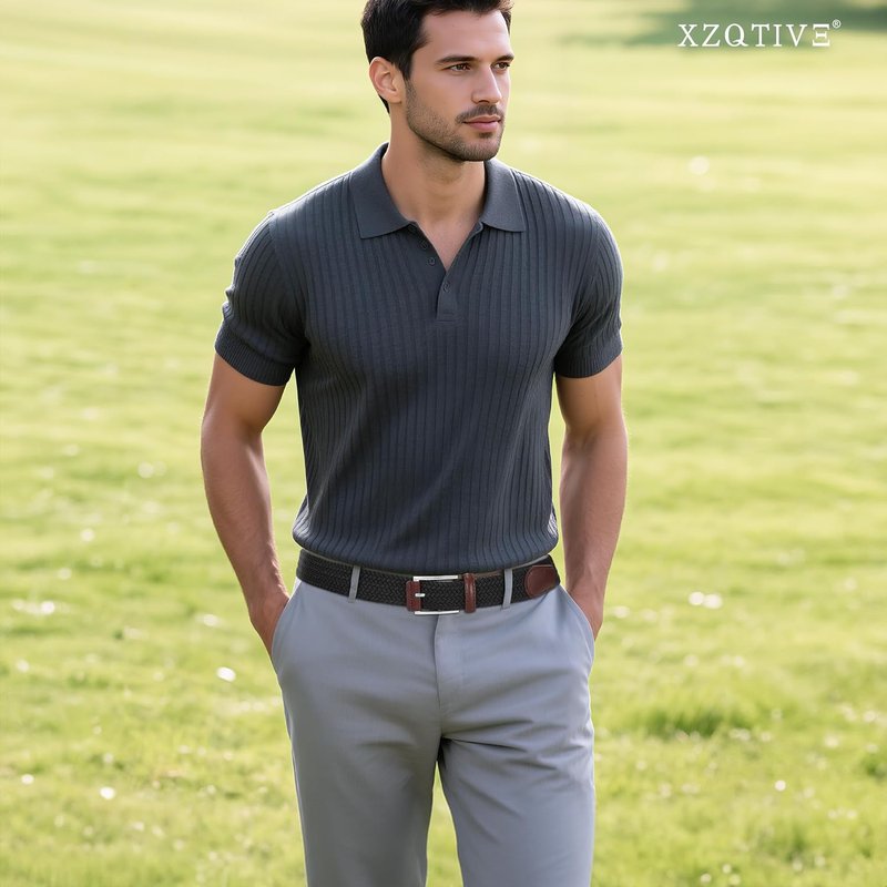 Braided Stretch Belt for Men - Elastic Woven Design for Golf, Casual Pants & Jeans