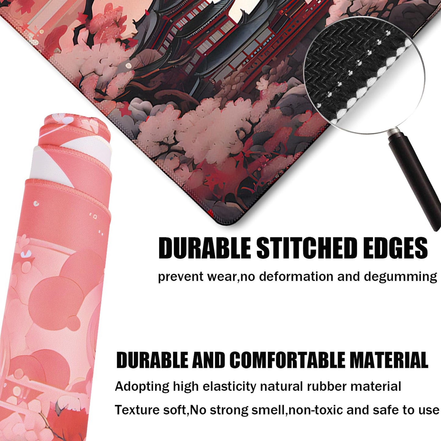 Japanese Large Gaming Mouse Pad with Stitched Edges, 31.5" x 15.7" Large Extended Computer Pad, Mouse Pad Protector with Non-Slip Waterproof Rubber Base for Laptop Office Accessories, Sunset