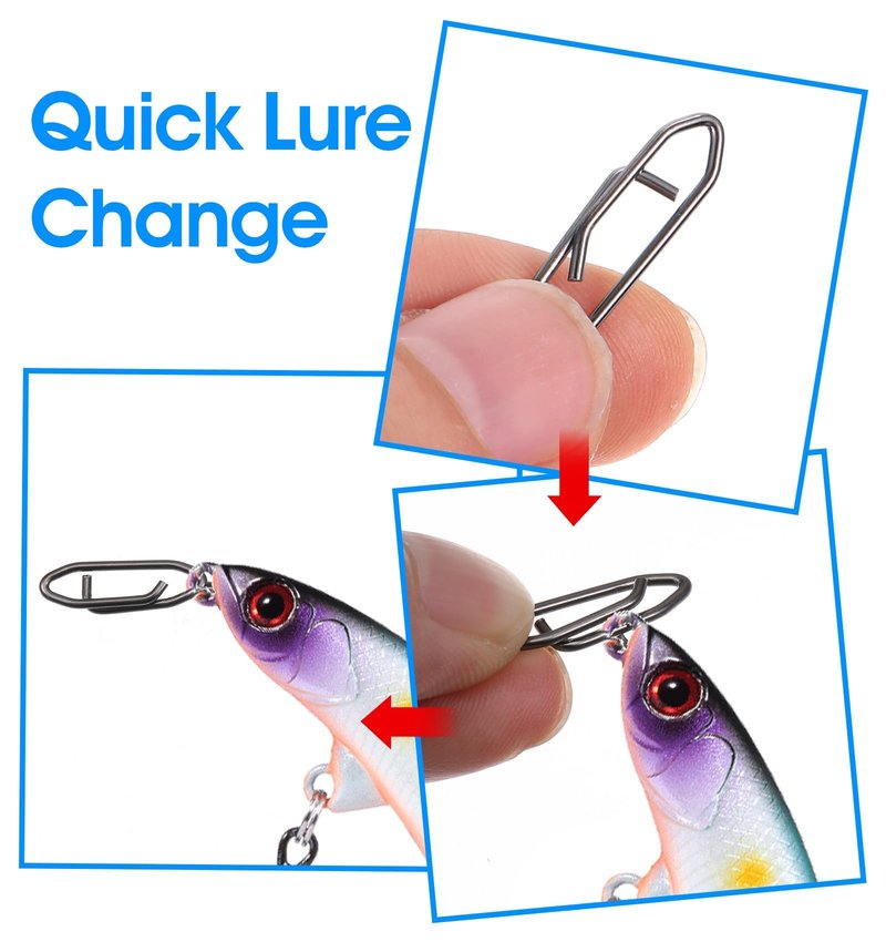 Thrymme Speed Clips for Fishing Lures, 100 Pcs Speed Clips Fishing, Crankbait, Freshwater Saltwater (0.7 X 0.2 Inch)