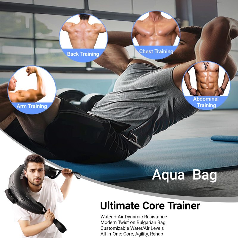 Aqua Bags-Water weight Bag Up to 38lbs - Unstable Core Water Weight Ball, Adjustable Workout Sandbag Alternative for Full-Body Exercise, Portable Stability & Balance Trainer for Instability Training