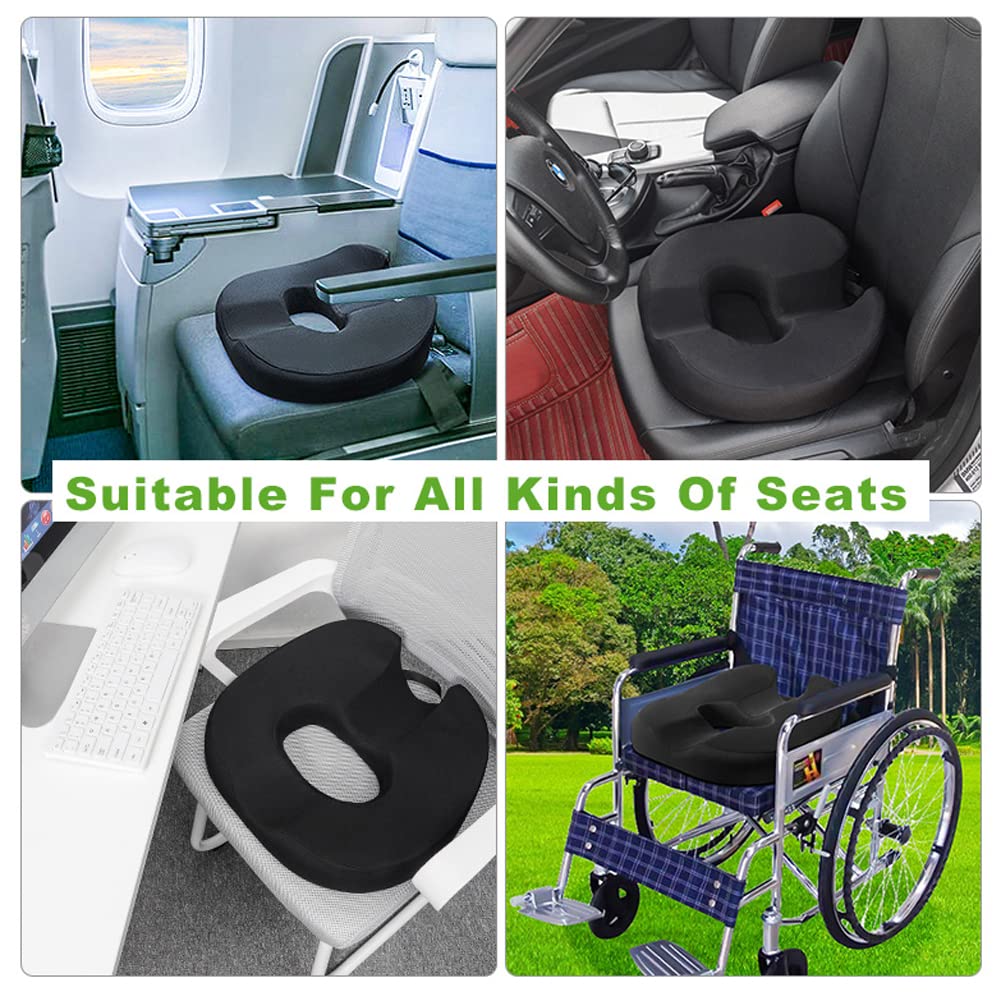 Donut Pillow Coccyx Seat Cushion for Prostate, Sciatica, Pelvic Floor, Pressure Sores, Pregnancy, Perineal Surgery, Postpartum Recovery Pain Pressure Relief Memory Foam Chair Pad