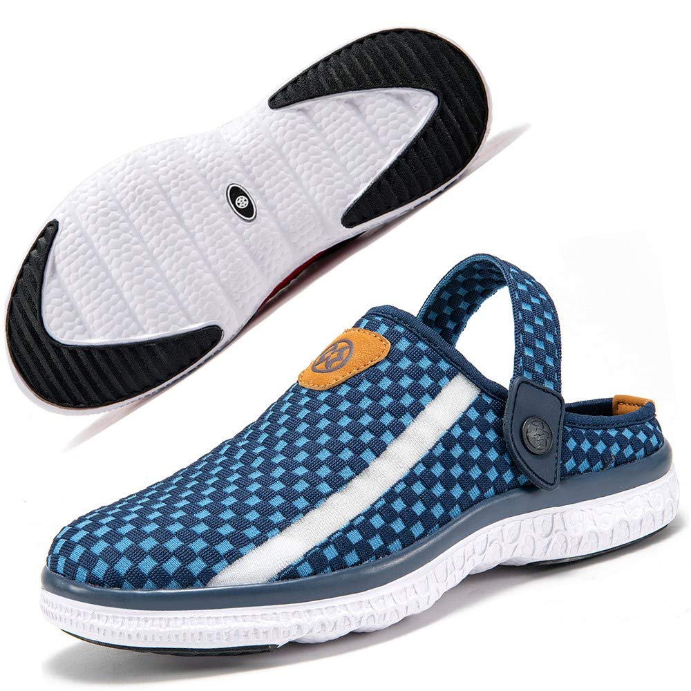 Men Women Garden Clogs Slippers Breathable Summer Slip On Beach Sandals Slipper Shoes Size Dark-Blue UK 10.5=45