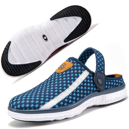 Men Women Garden Clogs Slippers Breathable Summer Slip On Beach Sandals Slipper Shoes Size Dark-Blue UK 10.5=45