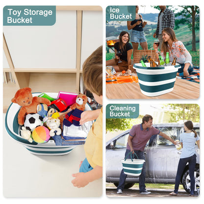 Collapsible Bucket for Cleaning, 4.2 Gallons Mop Bucket with Handle for Floor Window Car Washing, Silicone Ice Buckets for Parties Camping Fishing Beach, RV Laundry Storage Household Cleaning Supplies