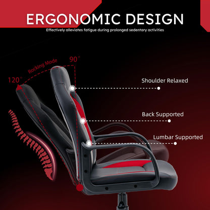 Ergonomic Computer Gaming Chair Home Office Racing Executive Video Task Desk PU Leather for Adults Teens Kids Gamer