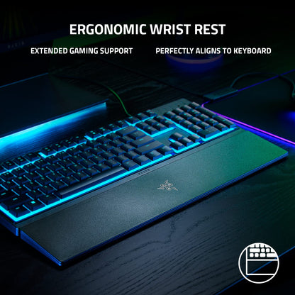 Razer Ornata V3 X - Low Profile Gaming Keyboard (Silent Membrane Switches, UV-Coated Keycaps, Durable, Spill-Resistant Design, Ergonomic Writst Rest) UK Layout | Black