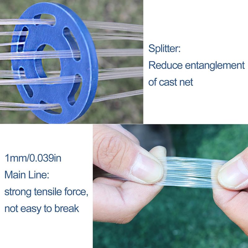 Lawaia Cast Net with Lead Sinkers Fishing Throw Nets Hand Castnet Shrimp Bait Traps 1/2 inch Mesh for Freshwater Saltwater with 4ft Radius