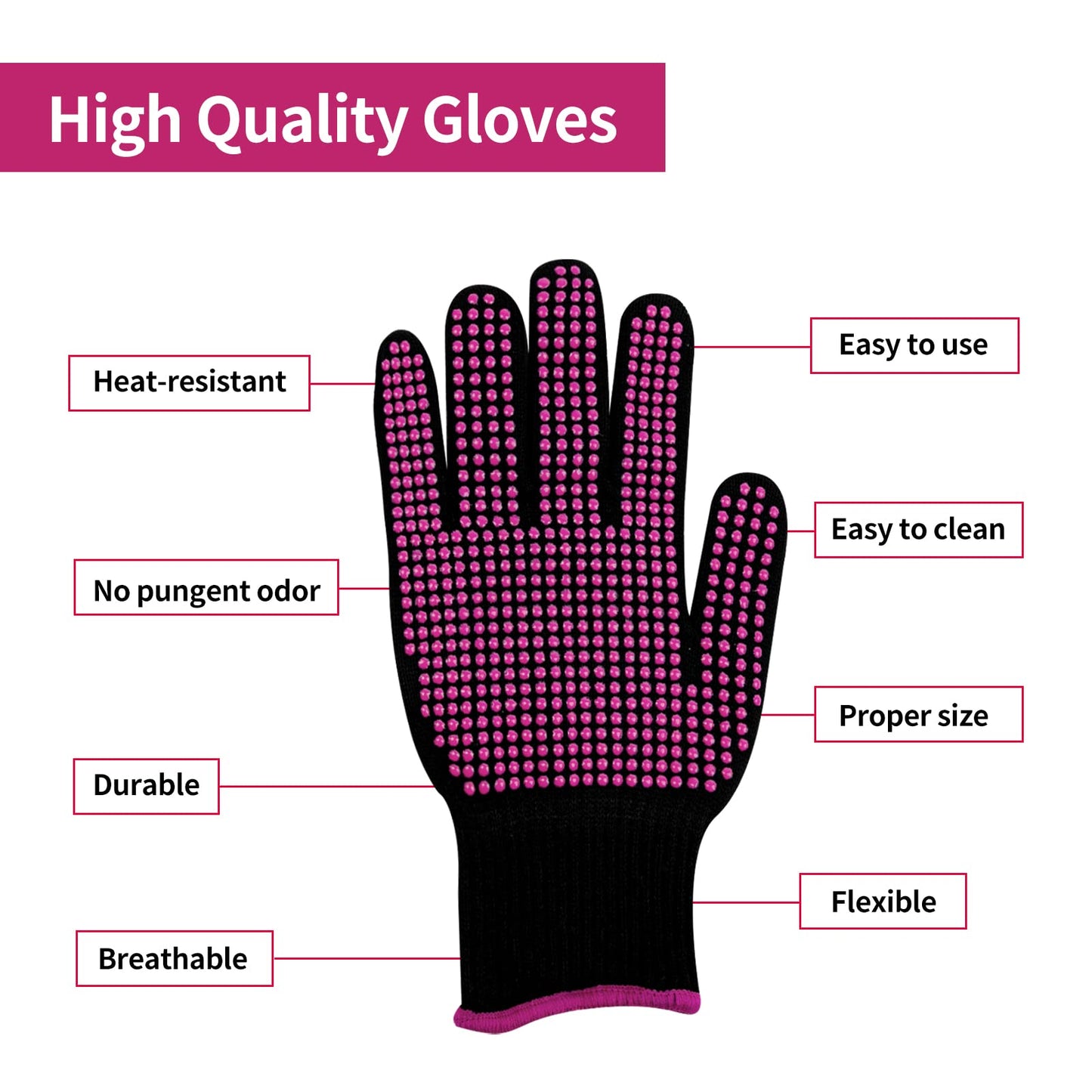 HTVRONT Heat Resistant Gloves for Sublimation - 2 Pack Heat Resistant Gloves for Sublimation with Silicone Shocks, Heat Resistant Work Gloves for Women, Universal Fit