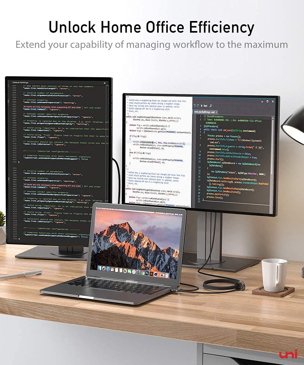 uni USB C to HDMI Cable (4K@60Hz, 2K@120Hz) Type-C to HDMI 2.0 [Thunderbolt 4/3 Compatible] for MacBook Pro/Air, iPhone 16 15, iPad Pro, Surface Pro, Pixel Book, Galaxy S10, and More-Grey-1m