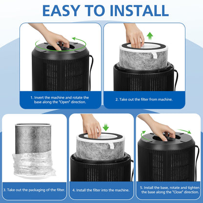 HP302 HP301 Replacement Filter Compatible with Shark HP202 HP201 HC502 HP232 HC501 AP1000 Air Purifier MAX, Cleans up to 99.97% of particles, Part # HE2FKBAS, HE2FKBASMB, 1 Pack