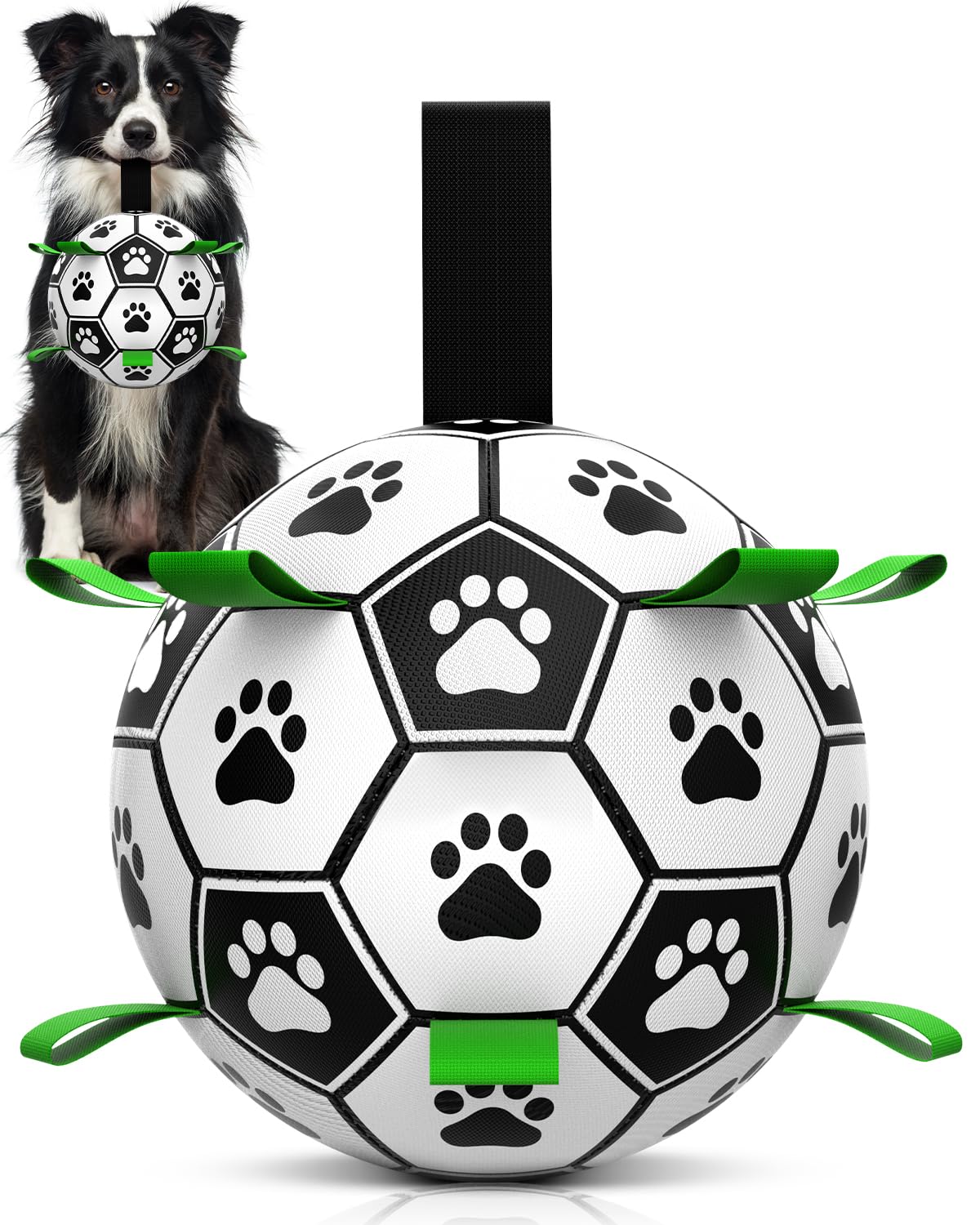 HETOO Interactive Dog Football Toys with Grab Tabs, Durable Dog Water Balls for Small Medium Breed, Indoor & Outdoor (6 Inch)