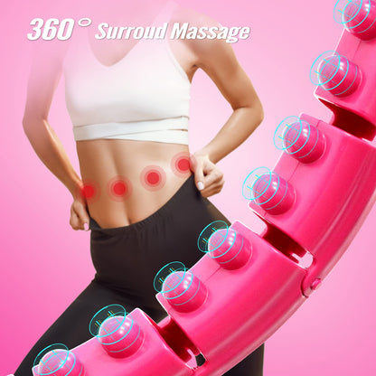 Brebon Weighted Hoola Infinity Exercise Fit Hoops, Plus Size, 2 in 1 Weight Loss 24 Detachable Knots Fitness Abdomen Equipment, Adjustable Auto-Spinning Ball for Adult