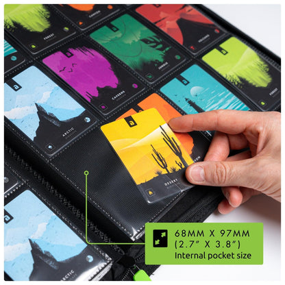 Vault X 12 Pocket Trading Card Zip Binder, 480 cards, Premium Exo-Tec Album Material, 20 Side-Loading Pages, Folder for Collectible Card Games, Sports, TCG (Black)
